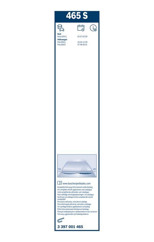 B-Ware BOSCH 3 397 001 465 Wischblatt 465S Twin Scheibenwischer 475/475 mm