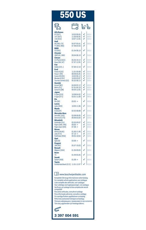 BOSCH 3 397 004 591 Wischblatt 550US Twin Scheibenwischer 550 mm