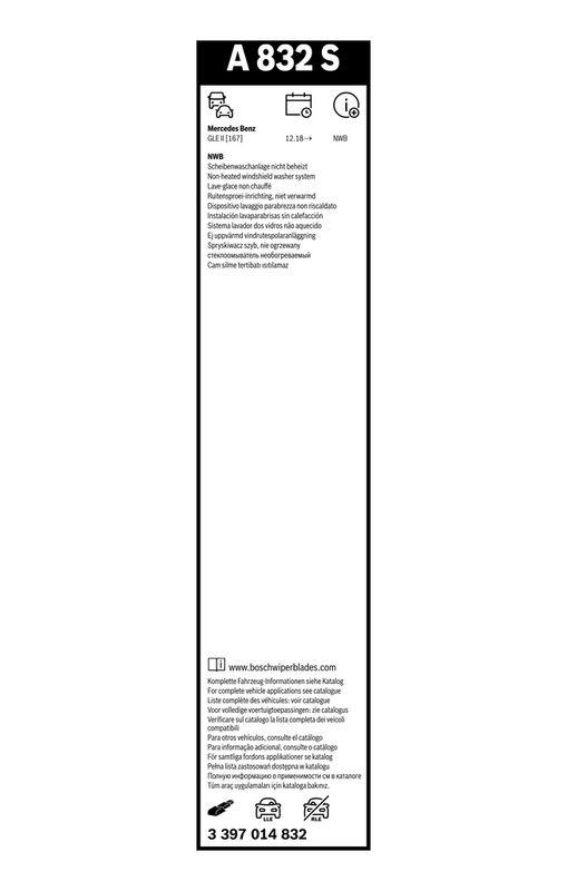 BOSCH 3 397 014 832 Wischblatt A832S Aerotwin Scheibenwischer 650/550 mm