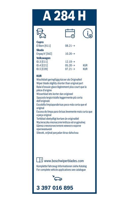 BOSCH 3 397 016 895 Wischblatt A284H Aerotwin Rear Scheibenwischer 280 mm