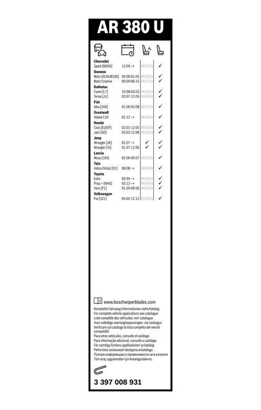 BOSCH 3 397 008 931 Wischblatt AR380U Aerotwin Retrofit Scheibenwischer 380 mm