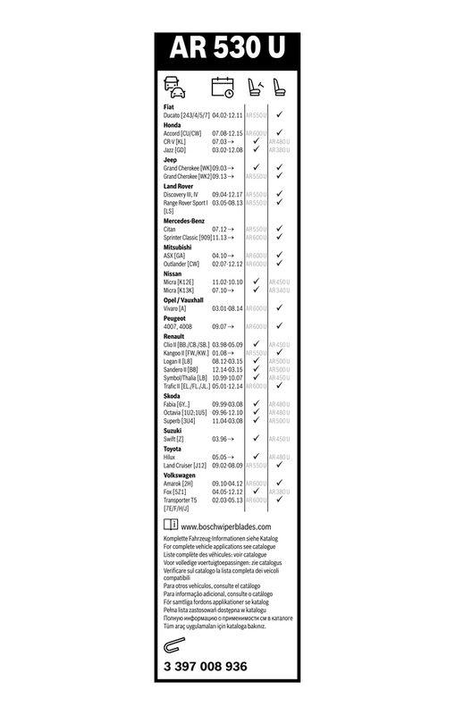 BOSCH 3 397 008 936 Wischblatt AR530U Aerotwin Retrofit Scheibenwischer 530 mm