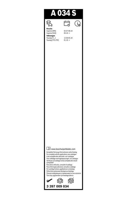 BOSCH 3 397 009 034 Wischblatt A034S Aerotwin Scheibenwischer 650/650 mm