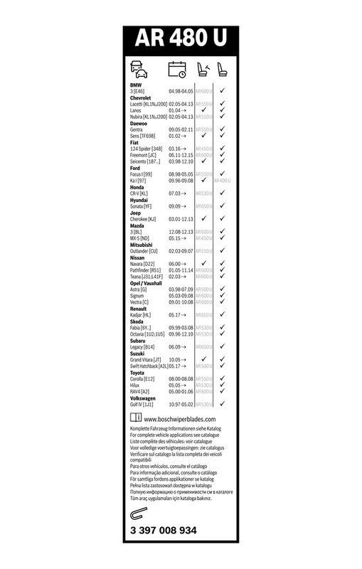 BOSCH 3 397 008 934 Wischblatt AR480U Aerotwin Retrofit Scheibenwischer 475 mm
