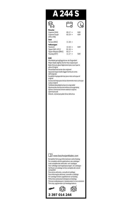 BOSCH 3 397 014 244 Wischblatt A244S Aerotwin Scheibenwischer 625/550 mm