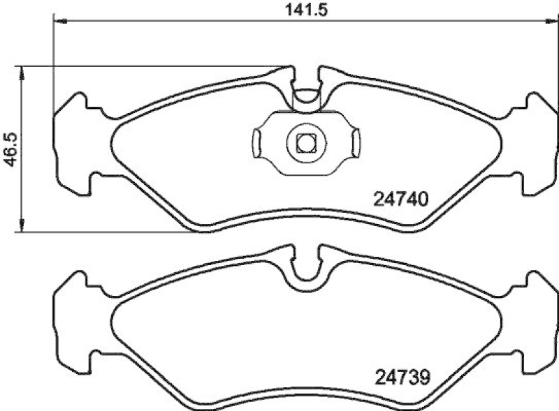 HELLA 8DB 355 014-421 Bremsbelagsatz, Scheibenbremsbelag f&uuml;r MB/VW