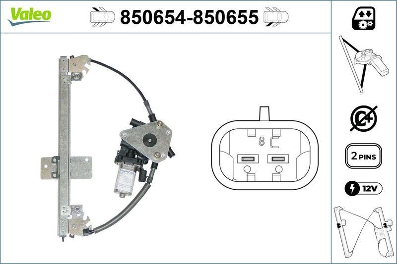 VALEO 850654 Fensterheber hinten links DACIA Logan