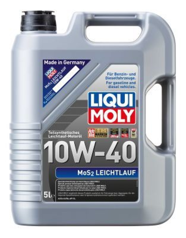LIQUI MOLY 1092 Motoröl MoS2 Leichtlauf 10W-40 Kanister 5L inkl. Ölwechselkarte