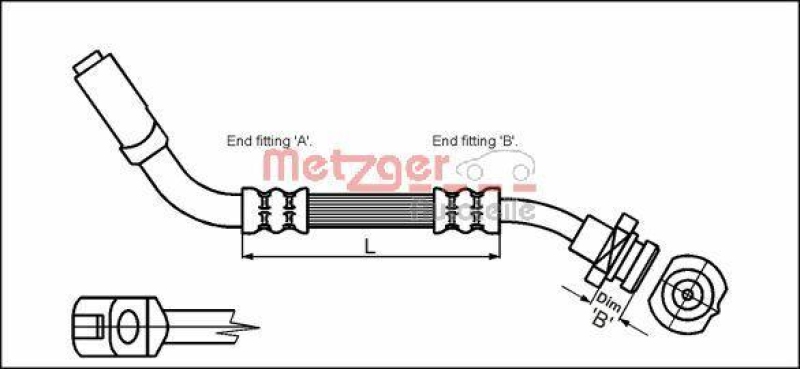 METZGER 4114724 Bremsschlauch f&uuml;r FORD/NISSAN VA links