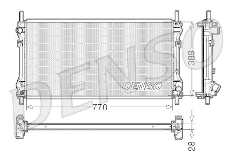 DENSO DRM10104 Kühler FORD TRANSIT Box (FA_ _) 2.0 DI (FAE_, FAF_, FAG_) (2000 - 2006)