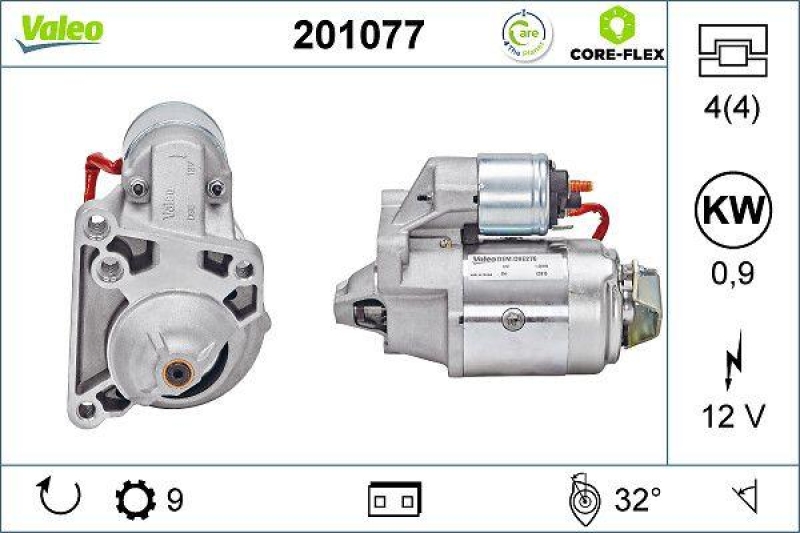 VALEO 201077 Starter - CORE-FLEX - RENAULT Twingo