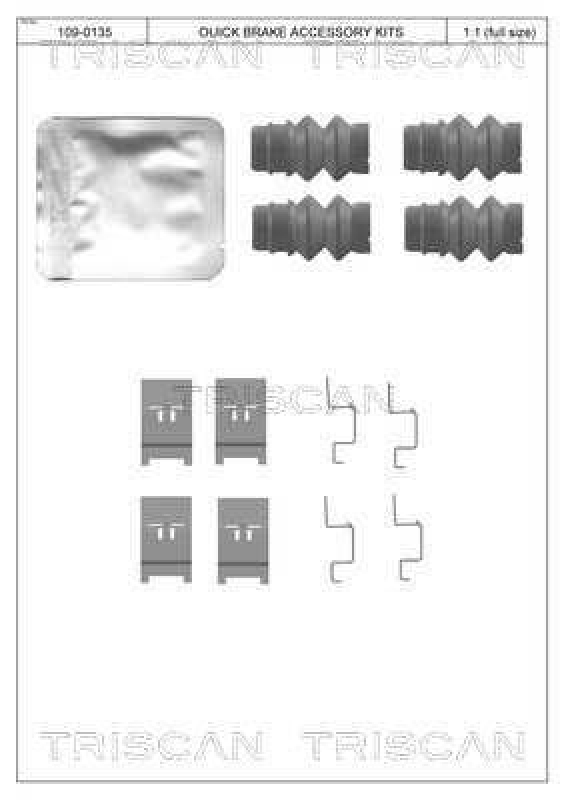 TRISCAN 8105 291634 Montagesatz, Scheibenbremsbelag f&uuml;r Skoda, Vw