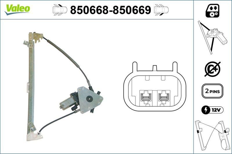 VALEO 850668 Fensterheber vorne links PEUGEOT 406