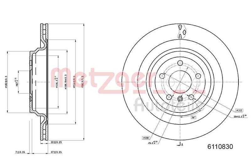 METZGER 6110830 Bremsscheibe Lack/Ks/Ms/Hc f&uuml;r MB HA