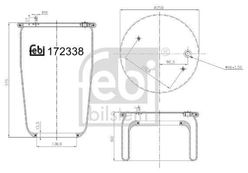 FEBI BILSTEIN 172338 Luftfederbalg ohne Kolben für Volvo