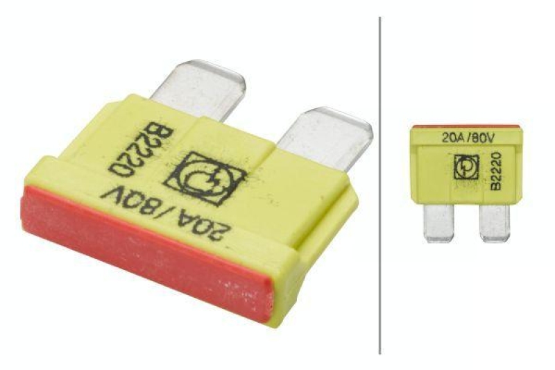 HELLA 8JS 711 683-252 Sicherung, 20 A, gelb Set