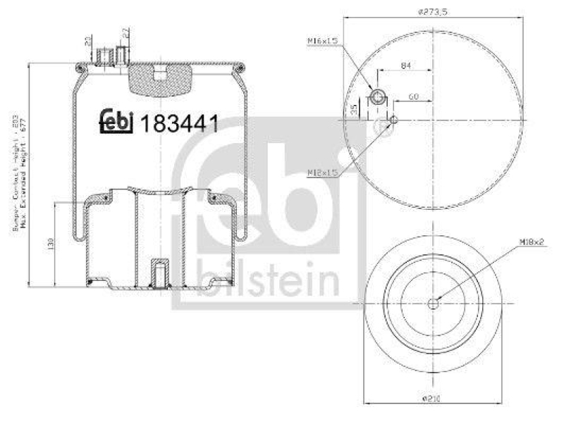 FEBI BILSTEIN 183441 Luftfederbalg mit Stahlkolben für M A N