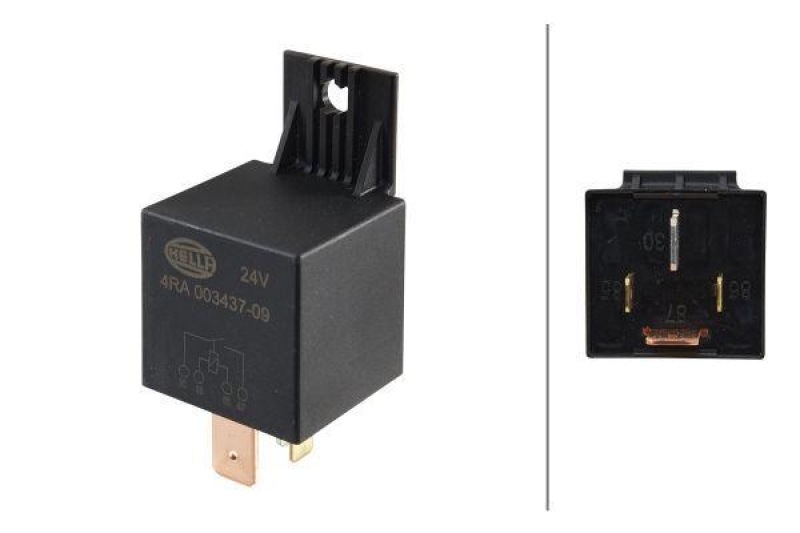 HELLA 4RA 003 437-091 Relais, Arbeitsstrom 24V Schliesser, Maxi, 4-polig