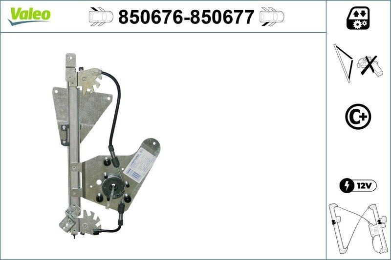 VALEO 850676 Fensterheber (ohne Motor) hinten links AUDI A4