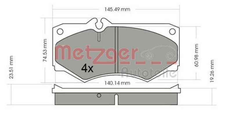 METZGER 1170351 Bremsbelagsatz, Scheibenbremse