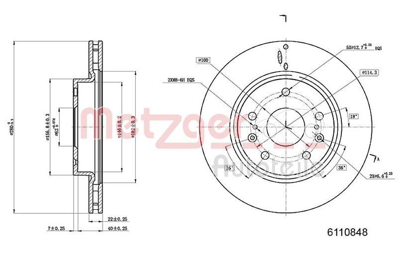METZGER 6110848 Bremsscheibe Lack/Ks/Ms f&uuml;r SUZUKI VA