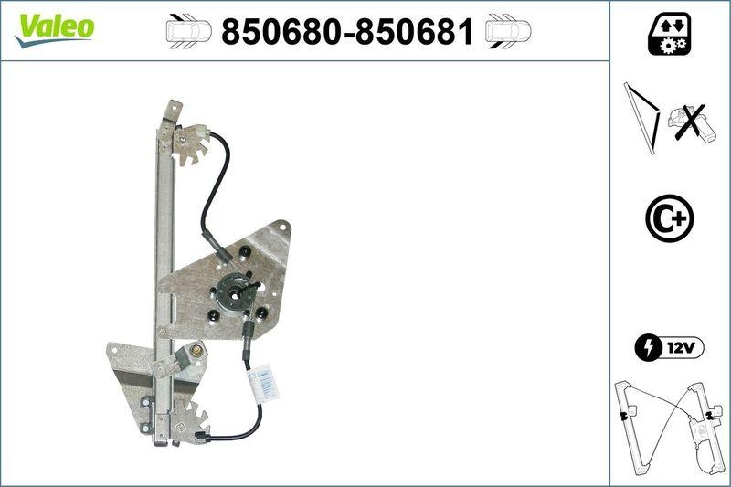 VALEO 850680 Fensterheber (ohne Motor) hinten links AUDI A6