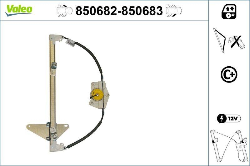 VALEO 850682 Fensterheber (o. Motor) vorne links CITROEN C4