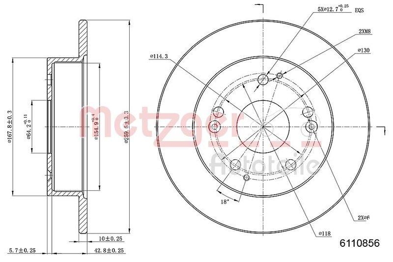 METZGER 6110856 Bremsscheibe Lack/Ks/Ms f&uuml;r HONDA HA