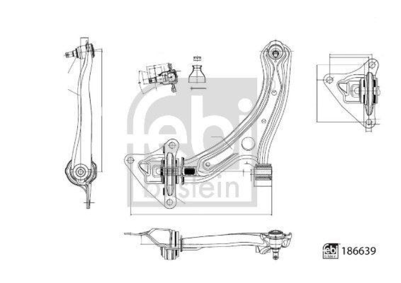 FEBI BILSTEIN 186639 Querlenker mit Lagern, Gelenk, Kronenmutter und Splint f&uuml;r HONDA