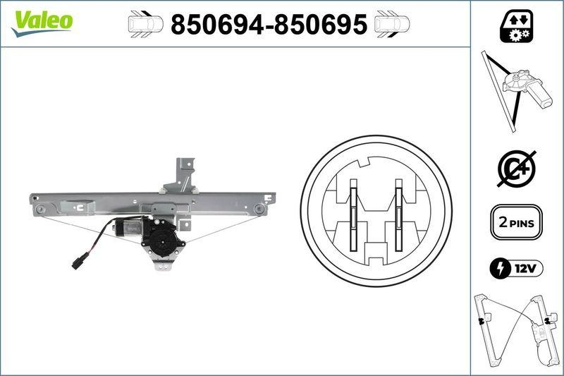 VALEO 850694 Fensterheber vorne links PEUGEOT 207