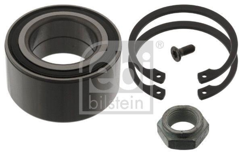 FEBI BILSTEIN 05380 Radlagersatz mit Befestigungsschraube, Achsmutter und Sicherungsringen f&uuml;r VW-Audi