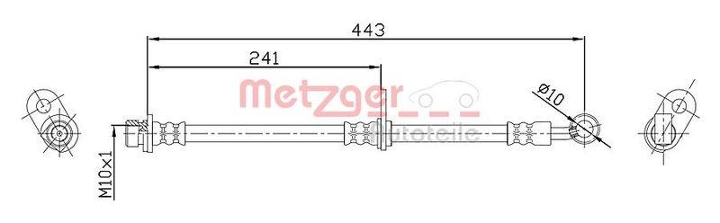 METZGER 4115189 Bremsschlauch f&uuml;r HONDA VA links