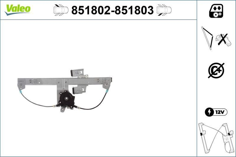 VALEO 851802 Fensterheber Hinten/Links VW