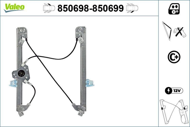 VALEO 850698 Fensterheber (ohne Motor) vorne links RENAULT