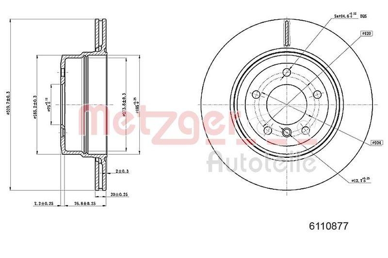 METZGER 6110877 Bremsscheibe Lack/Ks/Ms/Hc f&uuml;r BMW HA