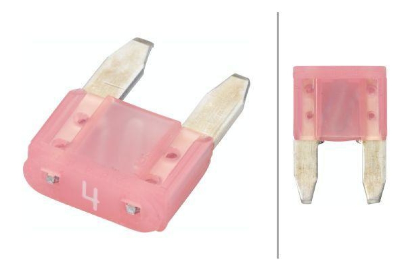 HELLA 8JS 728 596-801 Sicherung D 30 / Mini 4 A, rosa, Set