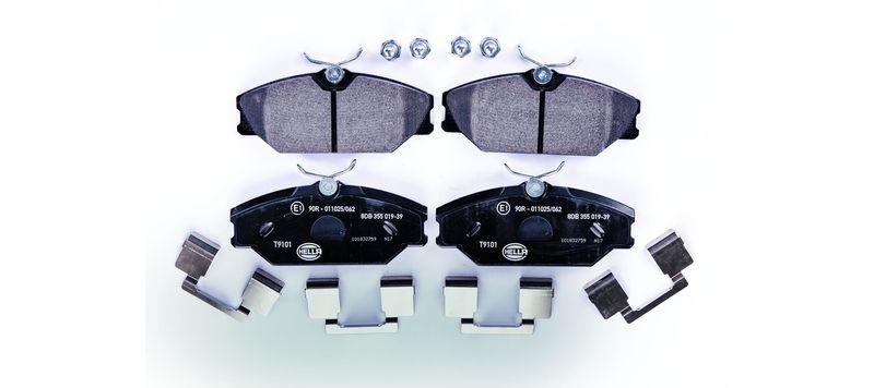HELLA 8DB 355 019-391 Bremsbelagsatz, Scheibenbremsbelag für RENAULT