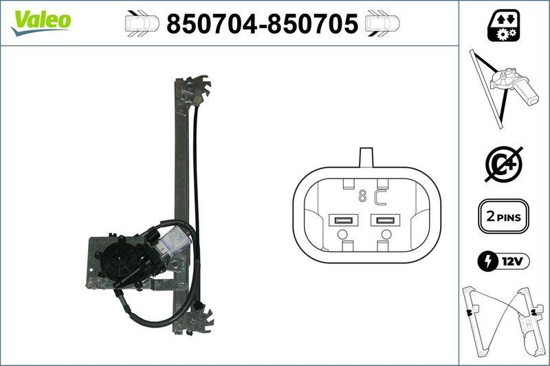 VALEO 850704 Fensterheber hinten links SAAB 9-5