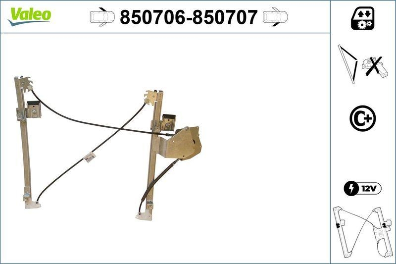 VALEO 850706 Fensterheber (o. Motor) vorne links SEAT Arosa