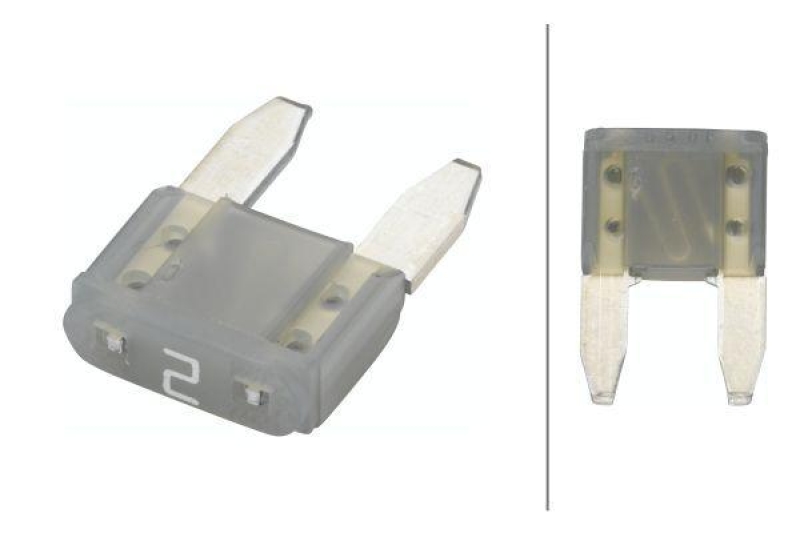 HELLA 8JS 728 596-861 Sicherung Mini, 2 A, grau Set