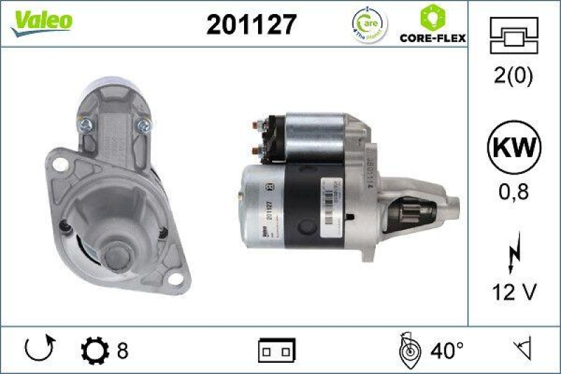 VALEO 201127 Starter - CORE-FLEX - NISSAN Micra m