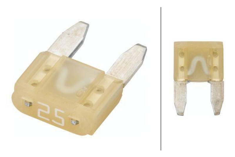 HELLA 8JS 728 596-871 Sicherung Mini, 25 A, Set weiss