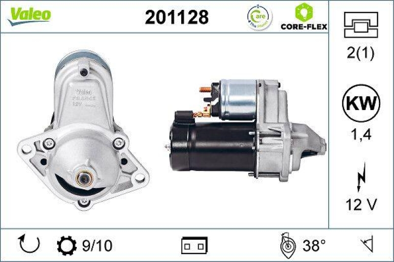 VALEO 201128 Starter - CORE-FLEX - OPEL Astra F