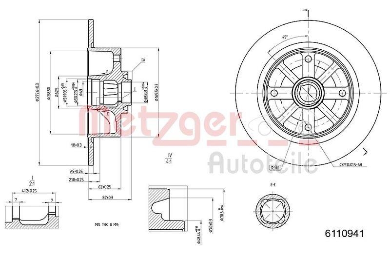METZGER 6110941 Bremsscheibe Lack/Ks f&uuml;r VW VA