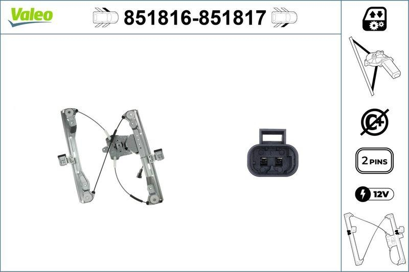 VALEO 851816 Fensterheber Elektromotor Vorne/L.