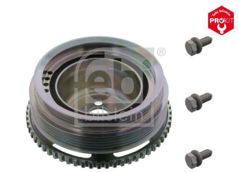 FEBI BILSTEIN 40315 Riemenscheibe (entkoppelt) für Kurbelwelle, mit Polrad und Schrauben für Fiat