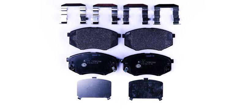 HELLA 8DB 355 019-791 Bremsbelagsatz, Scheibenbremsbelag f&uuml;r HYUNDAI