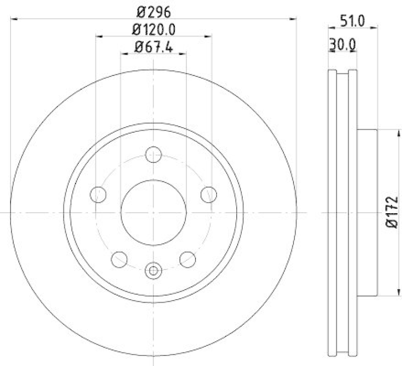 HELLA 8DD 355 116-031 Bremsscheibe f&uuml;r OPEL/SAAB/VAUXHALL/...