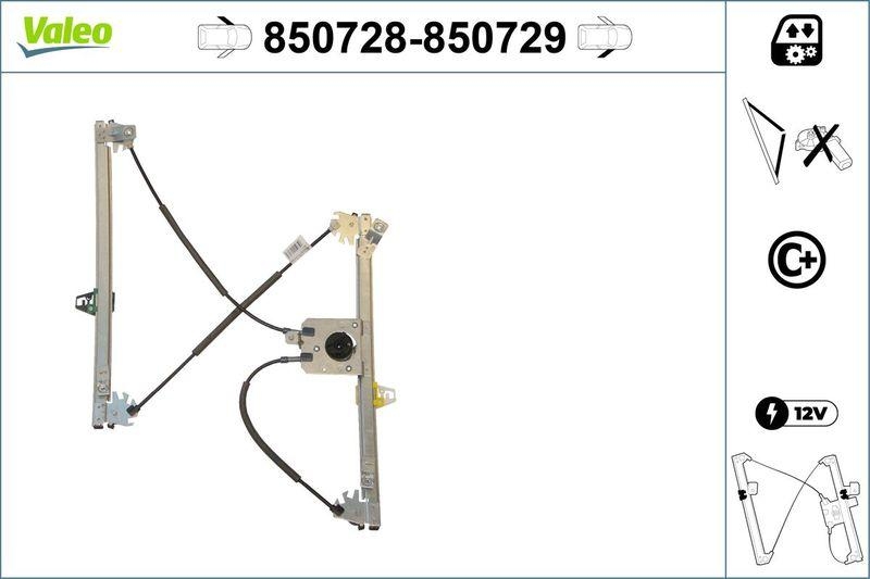 VALEO 850728 Fensterheber (o. Motor) vorne links CITROEN