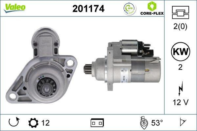 VALEO 201174 Starter - CORE-FLEX - SKODA Octavia